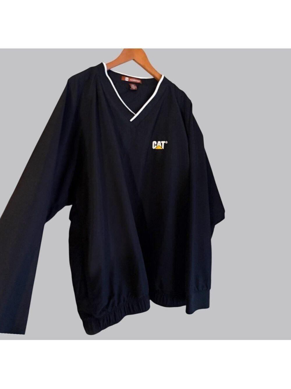 Caterpillar Black Polyester Windbreaker Pullover. 2X. Pockets. EUC! Like new! - Picture 9 of 12